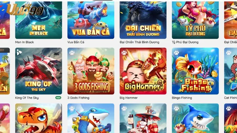Các sản phẩm game nổi bật trong sảnh Bắn cá Vua99